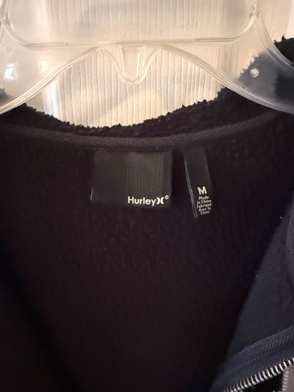Hurley Black Full Zip Hoodie with Gray Logo Print - Picture 4 of 8
